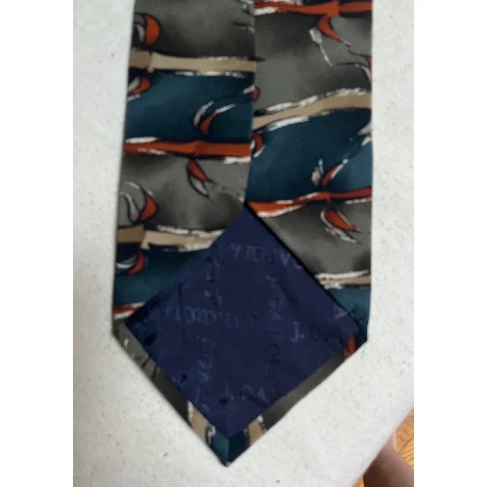 Vintage Jerry Garcia Silk Tie Stonehenge Art In Neckwear Abstract Blue Grey